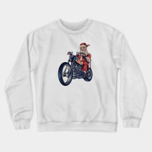 Vintage Santa Claus on a Motorcycle Crewneck Sweatshirt